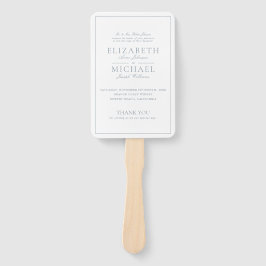 Abanico Elegante programa de casamiento con guion azul y t