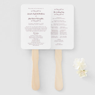 Abanico Elegante programa de ceremonia de boda moderna Bor