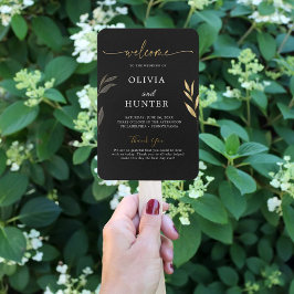 Abanico Elegante Programa de Fiesta de Boda de Caligrafía 