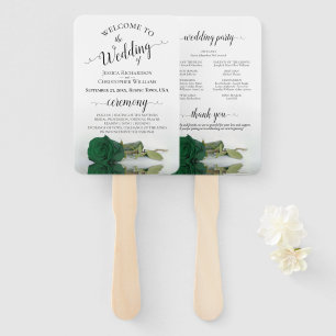 Abanico Elegante programa de matrimonio de Rosa verde esme