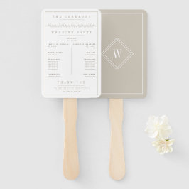 Abanico Elegante programa de matrimonio Minimalista blanco