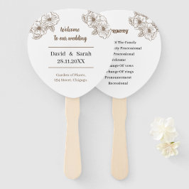 Abanico Elegante programa de matrimonio personalizado de f
