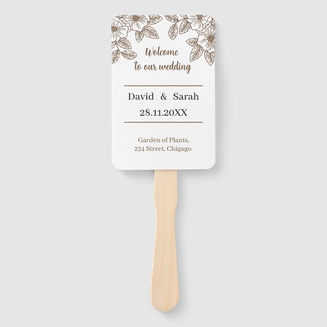 Abanico Elegante programa de matrimonio personalizado de f (Anverso)