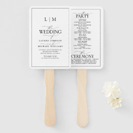 Abanico Elegante programa de Monograma de Caligrafía en Bl