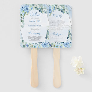 Abanico Elegante programa de vegetación floral azul acuáti