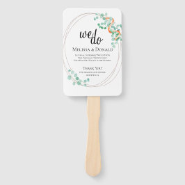 Abanico Elegante programa floral Eucalyptus Greenery Peach