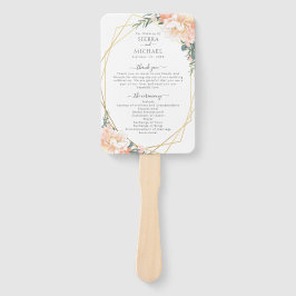 Abanico Elegante programa floral Rubor Peach Cream Wedding