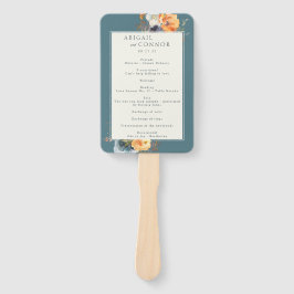 Abanico Elegante programa floral Verde azulado de la Marin