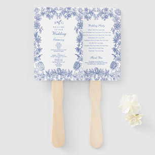 Abanico Elegante programa francés de bodas florales azules