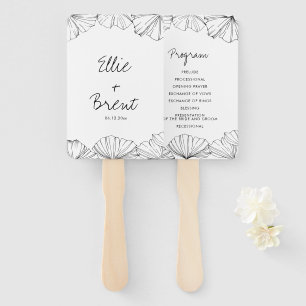 Abanico Elegante programa minimalista de bodas Ginkgo Bilo