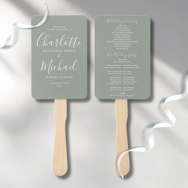 Abanico Elegante programa moderno de casamiento con escrit (Subido por el creador)