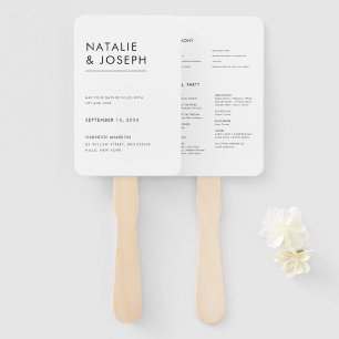 Abanico Elegante programa moderno de matrimonio Minimalist