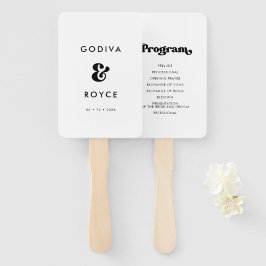 Abanico Elegante programa retro de boda en blanco y negro