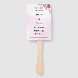 Abanico Elegante programa Rosa de matrimonio personalizado