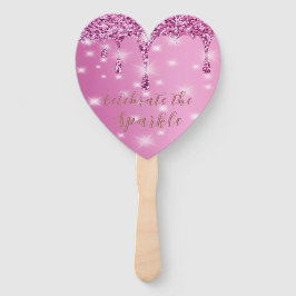 Abanico Elegante Purpurina rosado caliente goteo Bachelore