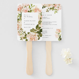 Abanico Elegante Rosa Romance Boda