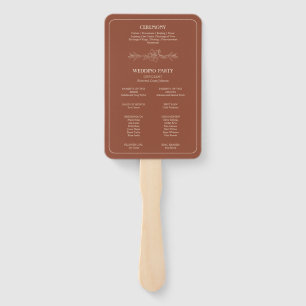 Abanico Elegante Terracota Whimsical Boda Set de Fans