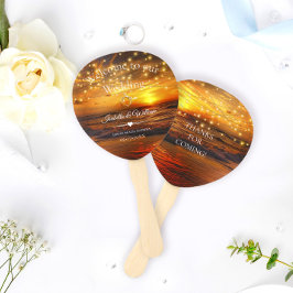 Abanico Elegante Tropical Beach String Luces Favor De Boda