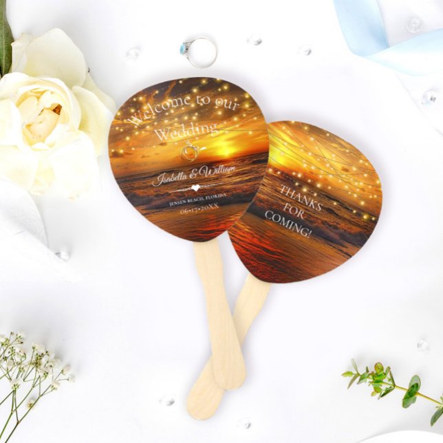 Abanico Elegante Tropical Beach String Luces Favor De Boda (Subido por el creador)