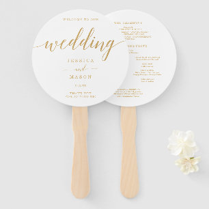 Abanico Elegante Ventilador Mínimo De Ronda De Oro Boda Ma