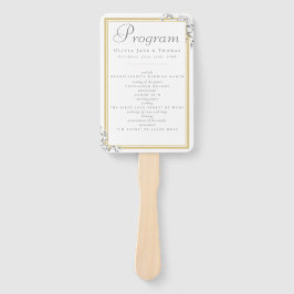 Abanico Elegante y moderno programa simple de bodas con ma