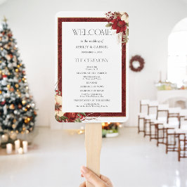 Abanico Elegantes Navidades Red Damask Floral