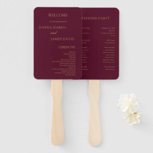 Abanico Elegantes programas de Boda Minimalista de Oro Bor