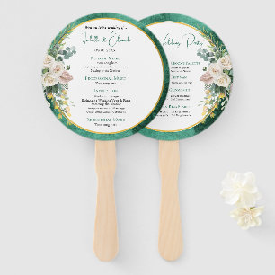 Abanico Elegantes Rosas Blancas Ceremonia de Boda Esmerald