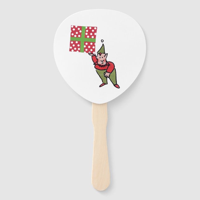 Abanico Elf With Polka Dot Gift paddle hand fans (Anverso)