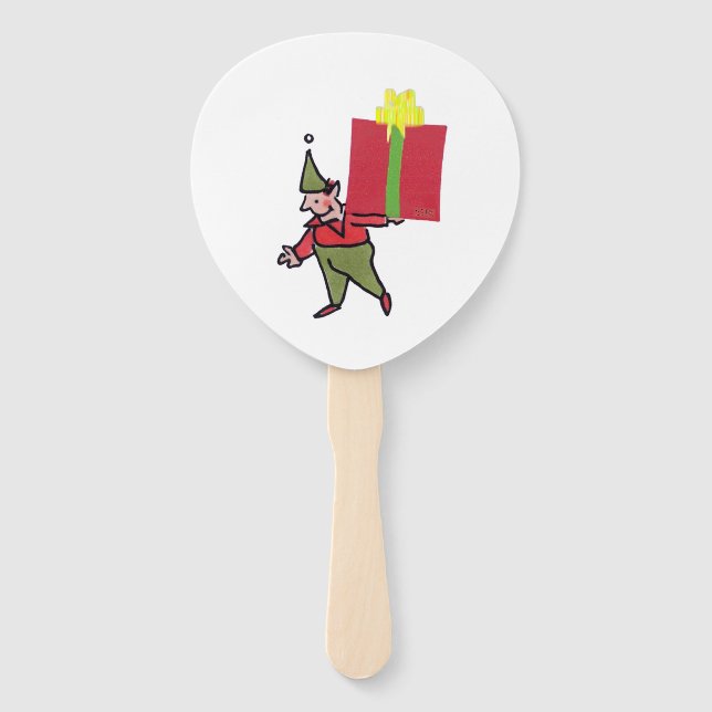Abanico Elf With Red Box paddle hand fans (Anverso)
