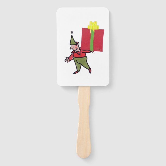 Abanico Elf With Red Box rectangle hand fans (Anverso)