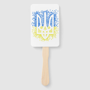 Abanico Emblema ucraniano trident tryzub esparce corazones