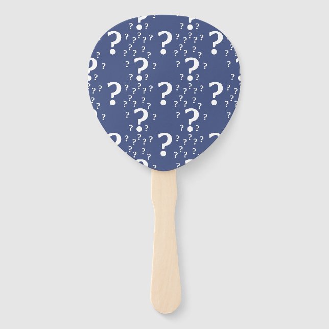 Abanico enigma de enigma de interrogación misterioso azul (Reverso)