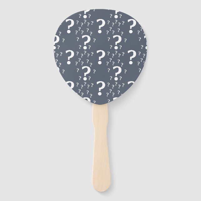 Abanico enigma de enigma de interrogación misterioso azul- (Reverso)