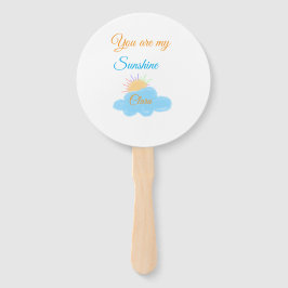 Abanico eres mi sol naranja amarillo  nubes de rayos solar