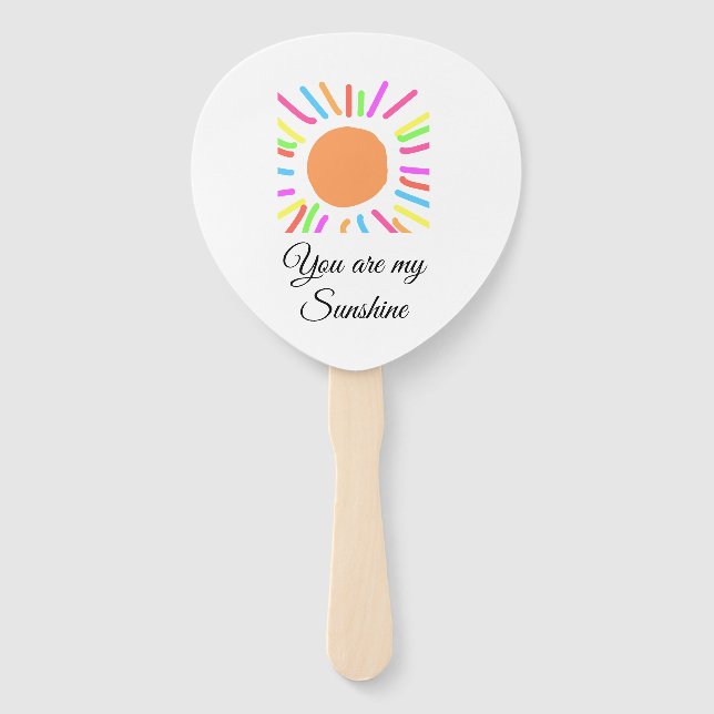 Abanico eres mi sol naranjas amarillos rayos solares añadi (Anverso)