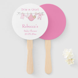 Abanico Es un Baby Shower rosa ilustracion Chica