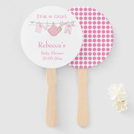 Abanico Es un Chica burlón rosado puntos de Polka Baby Sho