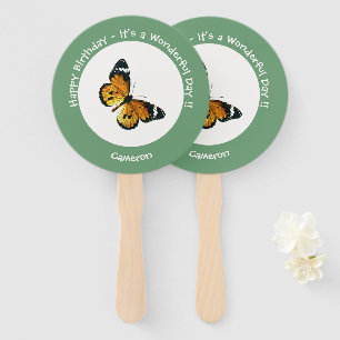 Abanico Es un tigre llano/Fiesta de mariposas reina africa