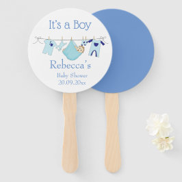 Abanico Es una Baby Shower azul de ilustracion chaval