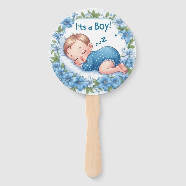Abanico Es una ducha de bebé niño  (Anverso)