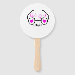 Abanico Escuadrón de novias negra rosa gafas de corazón da