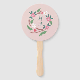 Abanico Escudo floral rústico con monograma