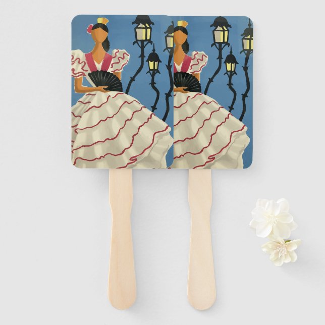 Abanico España por Georget (Anverso y reverso)