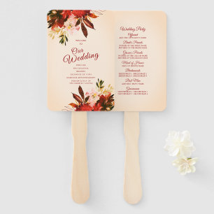 Abanico Esplendor de Otoño Floral Marfil Sonrosado Boda