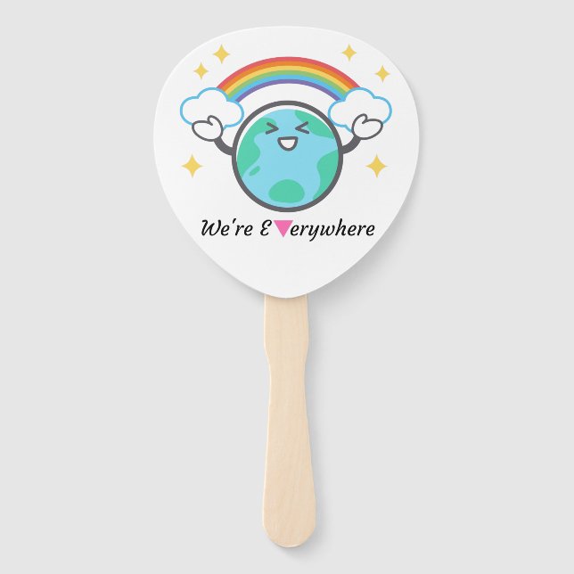 Abanico Estamos en todas partes del triángulo rosado (Anverso)