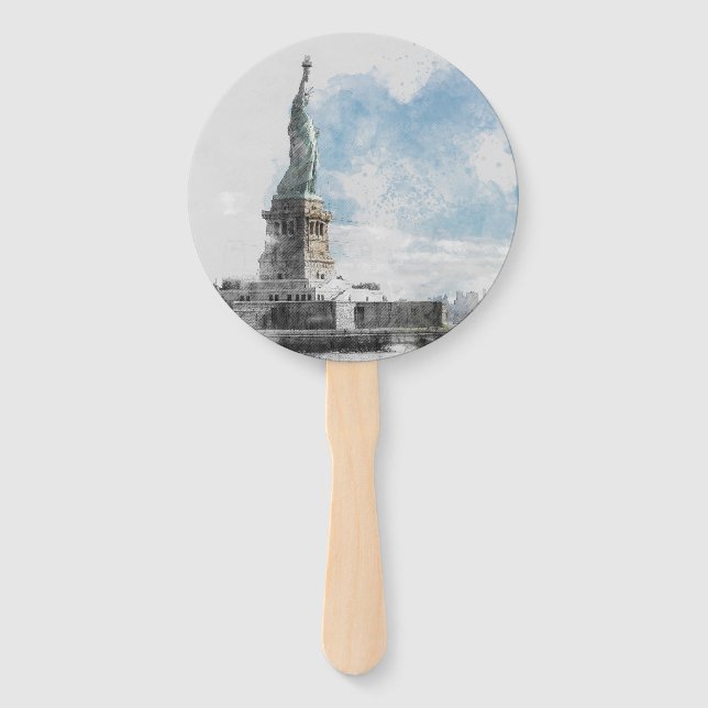 Abanico Estatua de la Libertad en Nyc de Manhattan (Anverso)