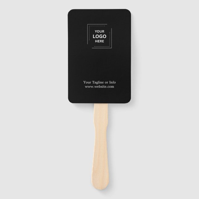 Abanico Estilo de marca de evento personalizado negro (Anverso)