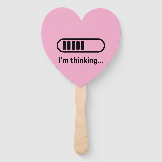 Abanico Estoy Pensando... Barra de Progreso Rosa Minimalis (Anverso)