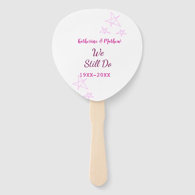 Abanico Estrellas rosas Renovación de votos boda de aniver (Anverso)